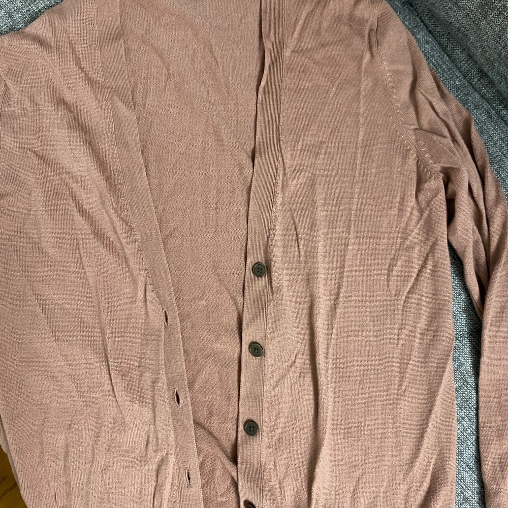 Uniqlo Pink and Cream Cardigan Soft Knit Relaxed Fit